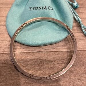 TIFFANY + CO (RARE) SILVER + TIFFANY BLUE BANGLE
